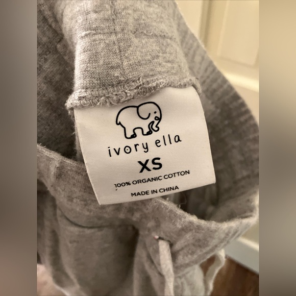 Ivory Ella Gray joggers women Embroidered Size XSM Tie - Picture 8 of 10